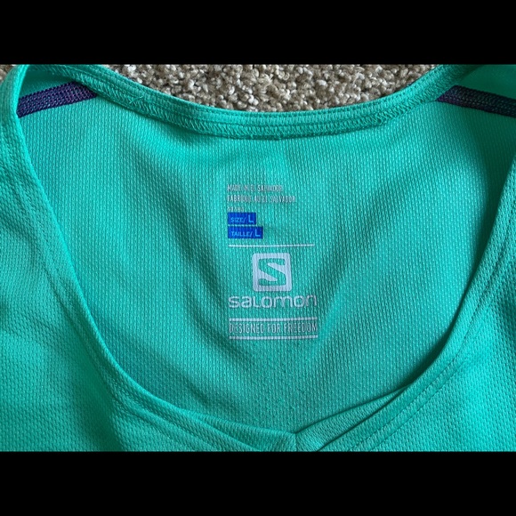 Salomon Green Long Sleeve Workout Shirt - Picture 4 of 6